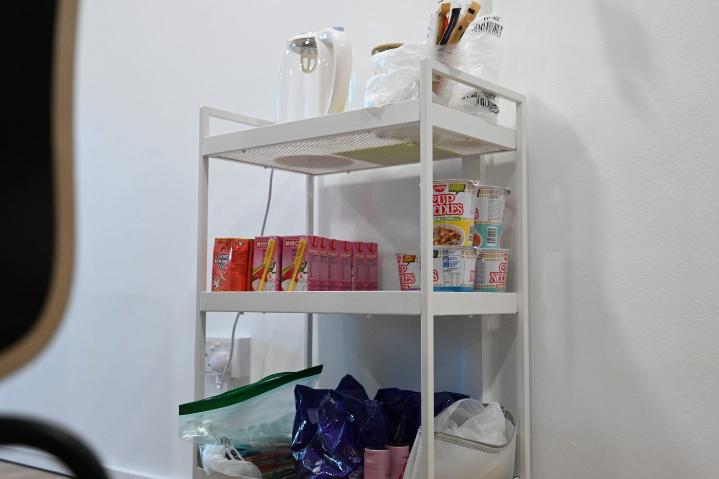 Snack bar and drinks trolley at a tuition centre